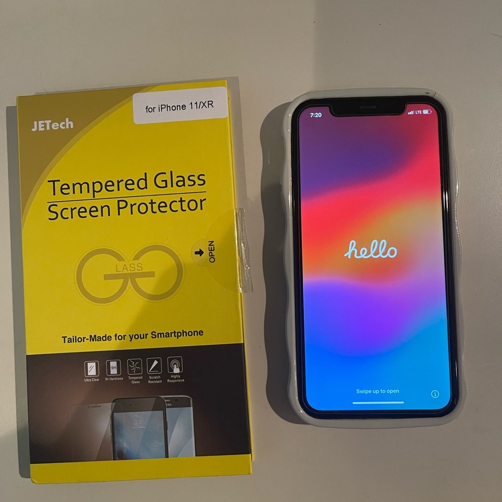 iPhone 11 with case and extra screen protector
